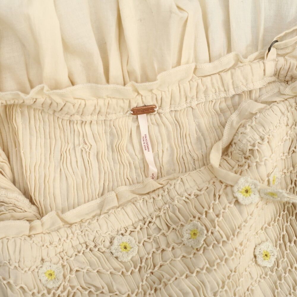 Free People Daphne Midi Dress Smocked Floral Embroidered Eyelet Ruffle S 289448 - Picture 9 of 9